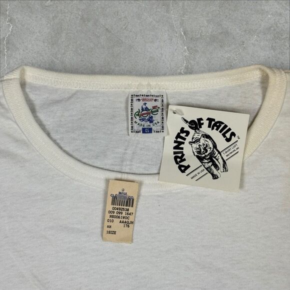 VTG Prints of Tails Maui Clothing Co Hula Cats Pocket T Shirt Loft *Read* - OS - Picture 5 of 8